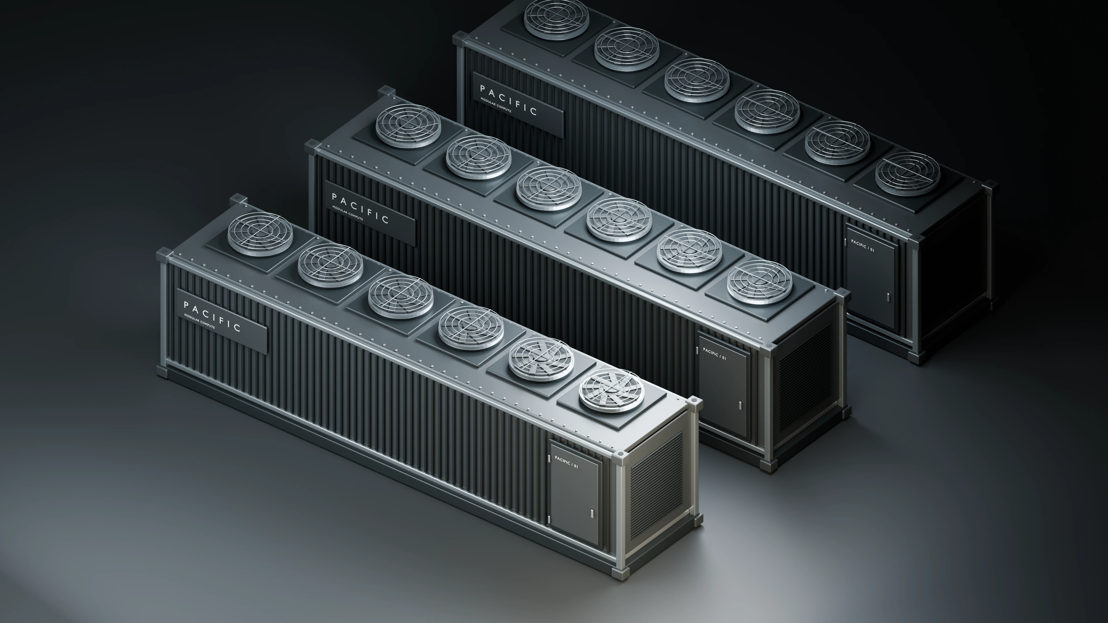 Three Pacific pods in a modular arrangement